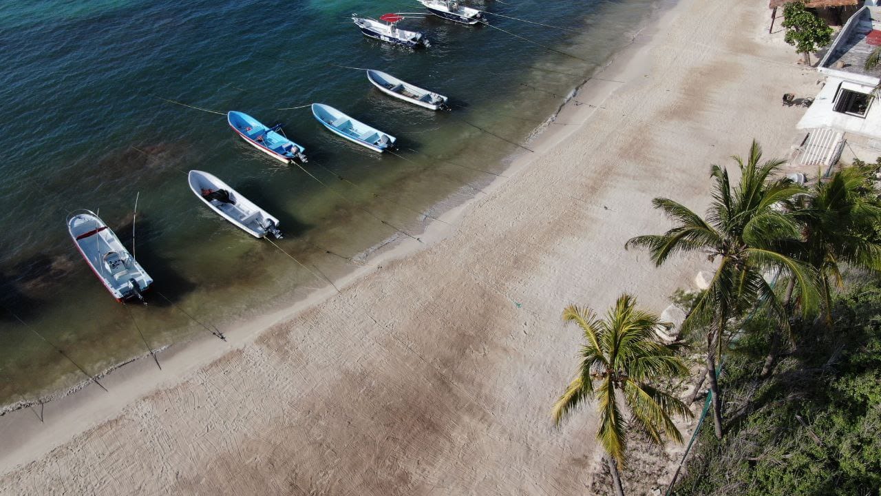 Gobierno de Solidaridad recupera playa "El Recodo" con arena de sargazo