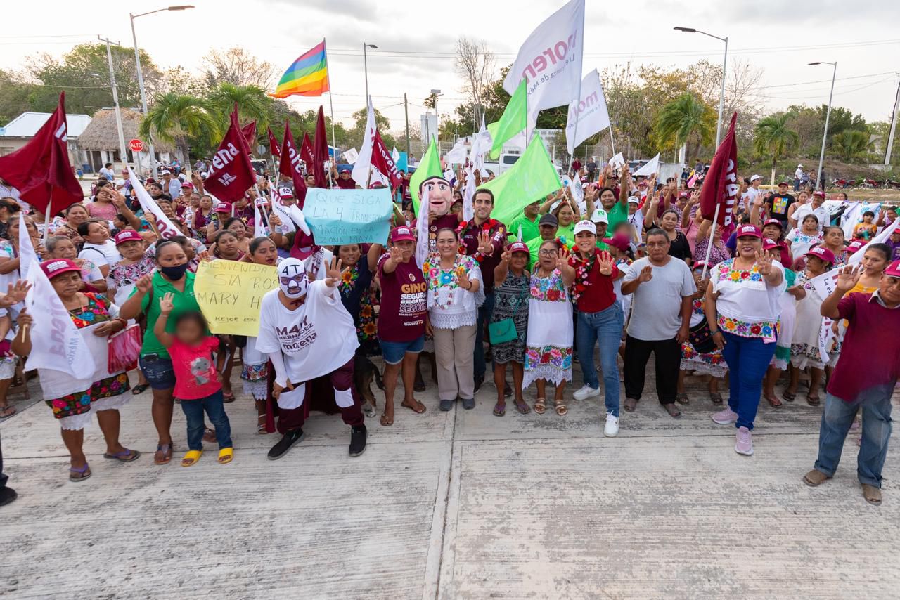 Mary Hernández, Eugenio Segura y Elda Xix muestran su fuerza política en la zona maya