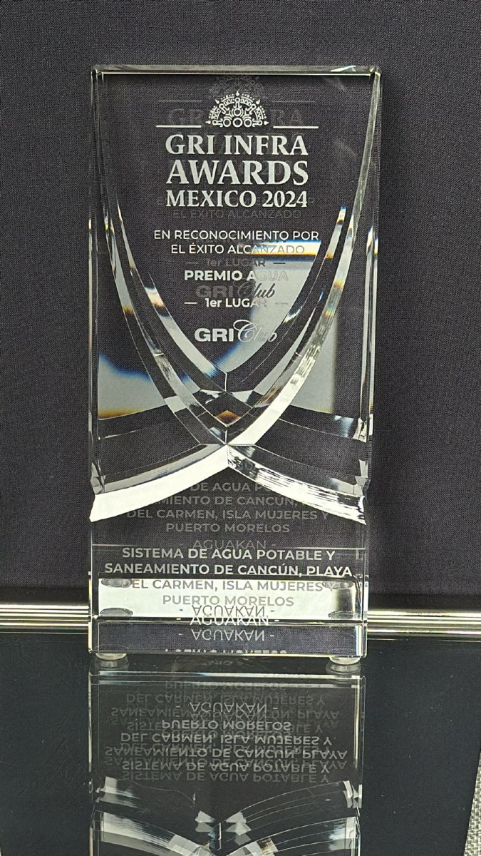 Aguakan recibe reconocimiento en los GRI INFRA AWARDS MÉXICO 2024 por su gestión sostenible del agua