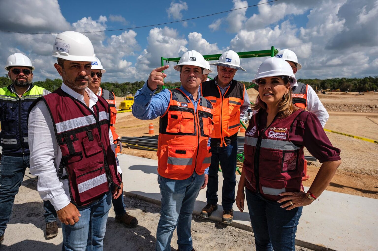 Mara Lezama supervisa avances de la estación Cancún Aeropuerto del Tren Maya