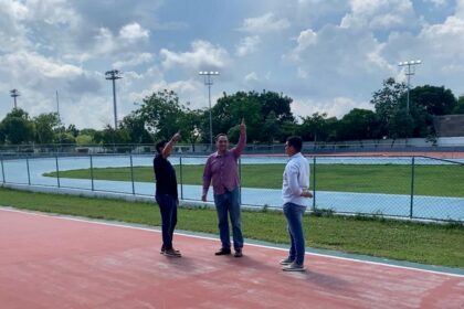 Alumbran la pista de patines de Solidaridad