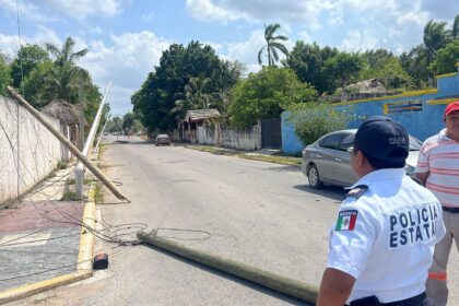 Atiende Protección Civil daños en Postes de la Colonia Centro