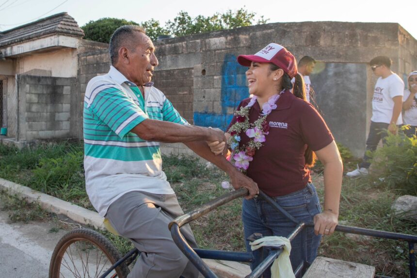 Mary Hernández visita el bastión morenista de Chunhuhub