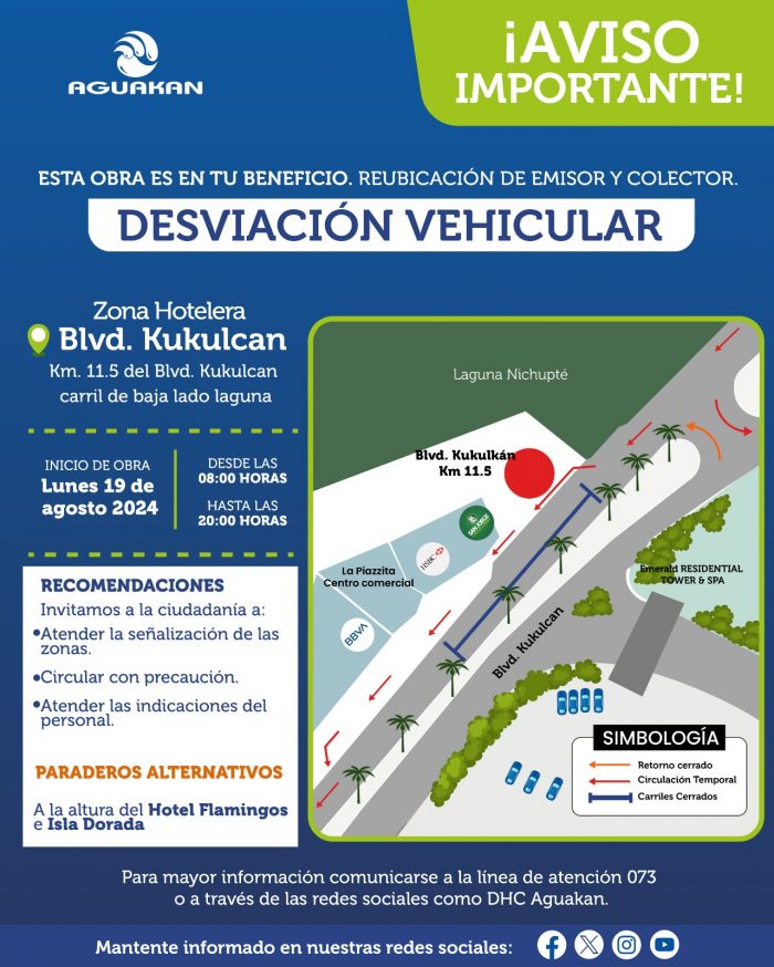 Realiza Aguakan trabajos en red de drenaje en el km 11.5 de la Zona Hotelera de Cancún