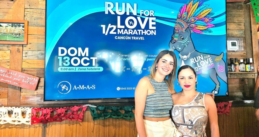 MEDIO MARATÓN CON CAUSA EN LA ZONA HOTELERA CARRILES LADO DE LA LAGUNA CON META EN EL. ASTA BANDERA. Segunda Edición de la Carrera con causa de 5K, 10K y 21K en la zona hotelera de Cancún, organizada por la Asociación Mexicana de Animales de Servicio, el 13 de octubre dando inicio al calentamiento a las 5:00 am para salir a las 5:30 am 21K; 5:45am 10K y 6:00am 5K hasta las 9:30 am, con una aportación de $550 para 5K, $600 para 10K, $650 para 21K y gratuito para personas con discapacidad, fomentaremos el deporte, la inclusión de personas con discapacidad , y el turismo Petfriendly, daremos un mensaje a las aerolineas para que se permitan en los vuelos los animales de compañía y fomentaremos la salud mental, con el fin de recaudar fondos para abrir el primer Centro de Intervenciones Asistidas con Animales para víctimas de violencia, La ruta será del Asta Bandera KM5 al km0 con rutas de abastecimiento de agua para personas y perritos. Atención médica a personas y veterinaria a perros; zona de recuperación para personas y perros. Área de adopción por la Dirección de Bienestar Animal, y recaudación de croquetas para perros de la Calle. Entrega de kits a rezagados a las 4:00am. Pueden correr con o sin perro. Habrá bolsa de Premiación. La premiación de la carrera se llevará a cabo a las 7:00am en el Asta Bandera, misma que aperturará con el himno por Edith Encalada. Segunda edición en nuestro presidium nos acompañó a la rueda de prensa que ha sido inclusiva con intérprete de Lengua de Señas Mexicana por la Lic.Nayeli Rodríguez, el Lic. Gabriel Aguiñaga en representación del Lic. Alejandro Luna, el Lic. Ricardo Prudente director de Inclusión, la Lic. Gemma Kareh en representación de la Lic. Tania Fernández Moreno, el Lic. Rodrigo Constandse Director de AMAHAR. Teniente Santos en representación de Carlos Ernesto Damiano Somuano Secretario de Tránsito y Seguridad Pública, la Lic. Guiselda Díaz Gutierrez en representación del Lic. Bernardo Cueto Secretario de Turismo Estatal de Quintana Roo, Edith Enacalada activista contra la violencia de genero y la Mtra. María Teista Presidenta y Fundadora de AMAS México. AMAS México en colaboración con el Instituto del Deporte, el Ayuntamiento de Cancún, Deporte Inclusivo, la Secretaría de Salud de Quintana Roo, la Secretaría de Turismo Estatal, La Secretaría de Tránsito y Seguridad, SIPINNA, La Dirección de Ecología, la Dirección de Bienestar Animal, la CODEQ y la Dirección de Inclusión, así como otras autoridades que se sumarán están en colaboración impulsando la causa para poder realizar un evento deportivo totalmente inclusivo, lleno de valores y mensajes sociales. Agradecemos a todos los medios de comunicación que asistieron, a nuestro Comité organizador: Sol Berro, Daniel Osorno, Alejandro Aceves, Luis Ceballos, Maria Fernanda Hernández, Hector Berinstein, e Isabel George. Contacto: 5543-33-23-93, Registro: www.runforlove.com.mx, contacto@runforlov MARÍA TEISTA MEDIOS DE COMUNICACIÓN PRESIDENTA Y FUNDADORA e.com.mx